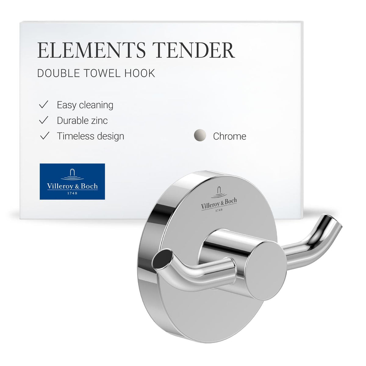 Villeroy & Boch Robe Hook Villeroy & Boch Elements - Tender Double Robe Hook
