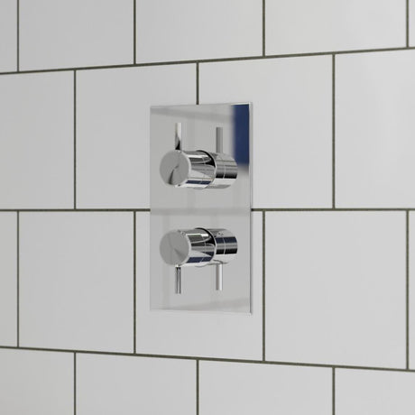 Britton Concealed Shower Valve Chrome Britton Hoxton 2.0 2 Outlet, 2 Handle Concealed Thermostatic Shower Valve