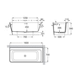 Roca Corner Bath Roca Ona Asymmetric Corner Stonex® Bath