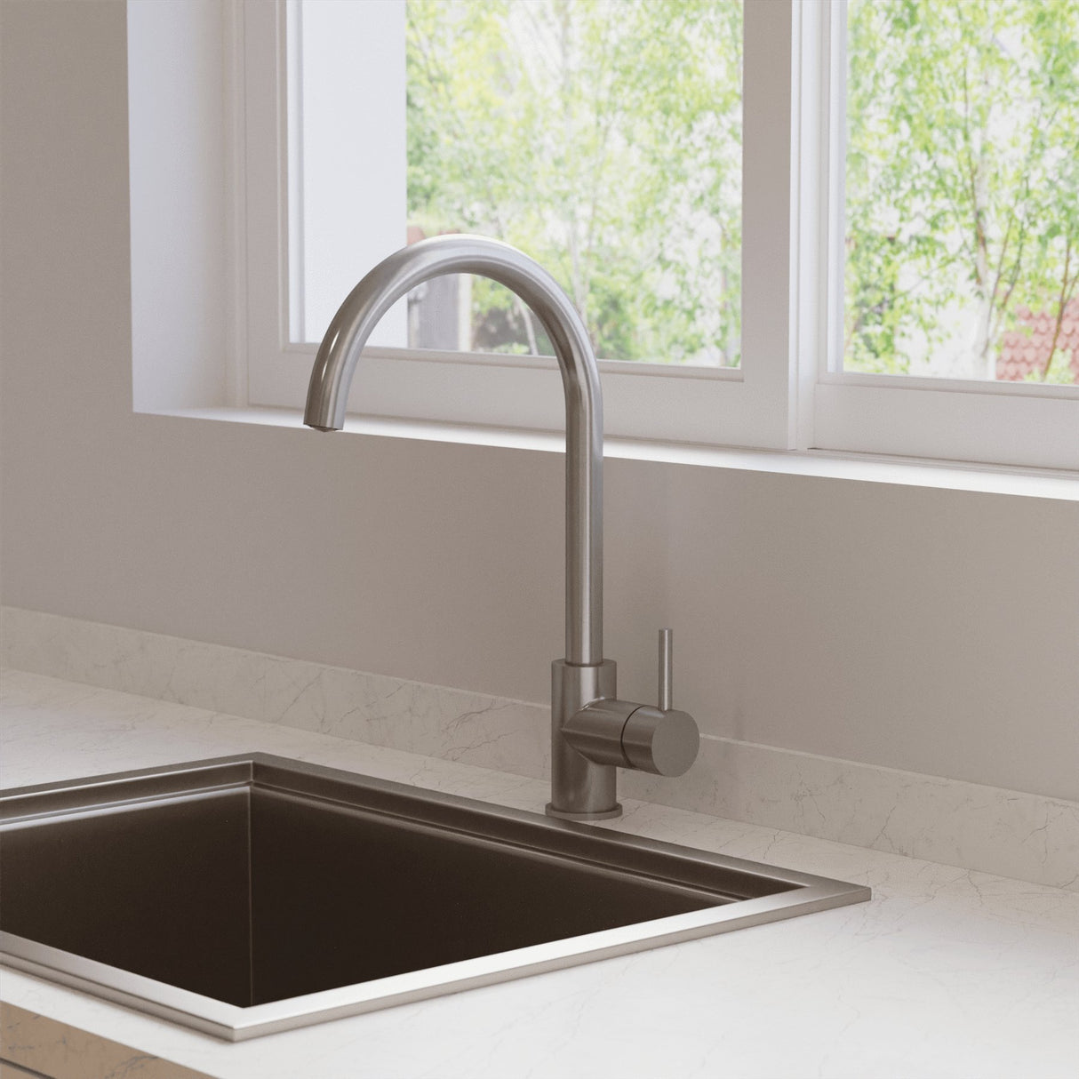 Crosswater Kitchen Tap Stainless Steel Crosswater MPRO Side Lever Kitchen Tap