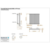 Eastbrook Panel Radiator Eastbrook Tunstall Straight Horizontal Designer Radiator in Matt Anthracite
