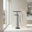 Smedbo Towel Rails and Rings Matt Black Smedbo Outline Freestanding Double Towel Rail