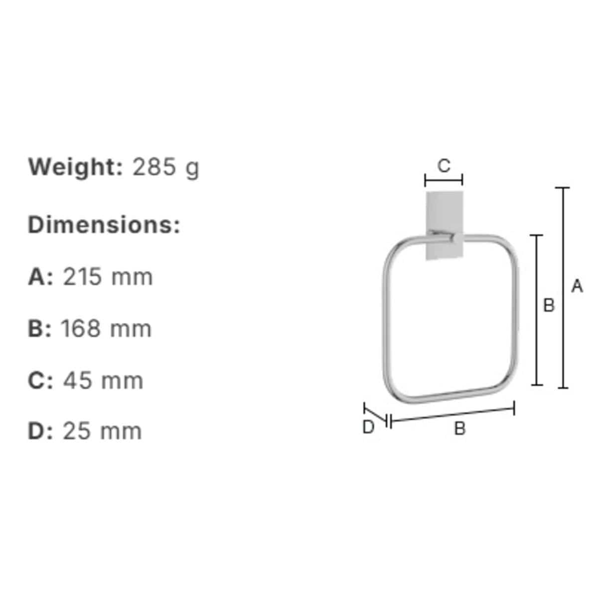 Smedbo Beslagsboden Square Self-Adhesive Towel Ring