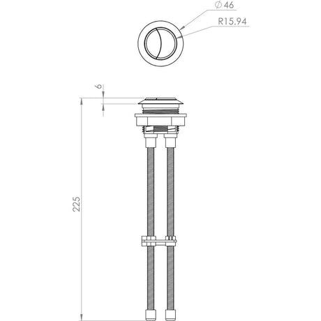 Saneux Flush Plate Saneux Close Coupled Flush Button - 2 Rods