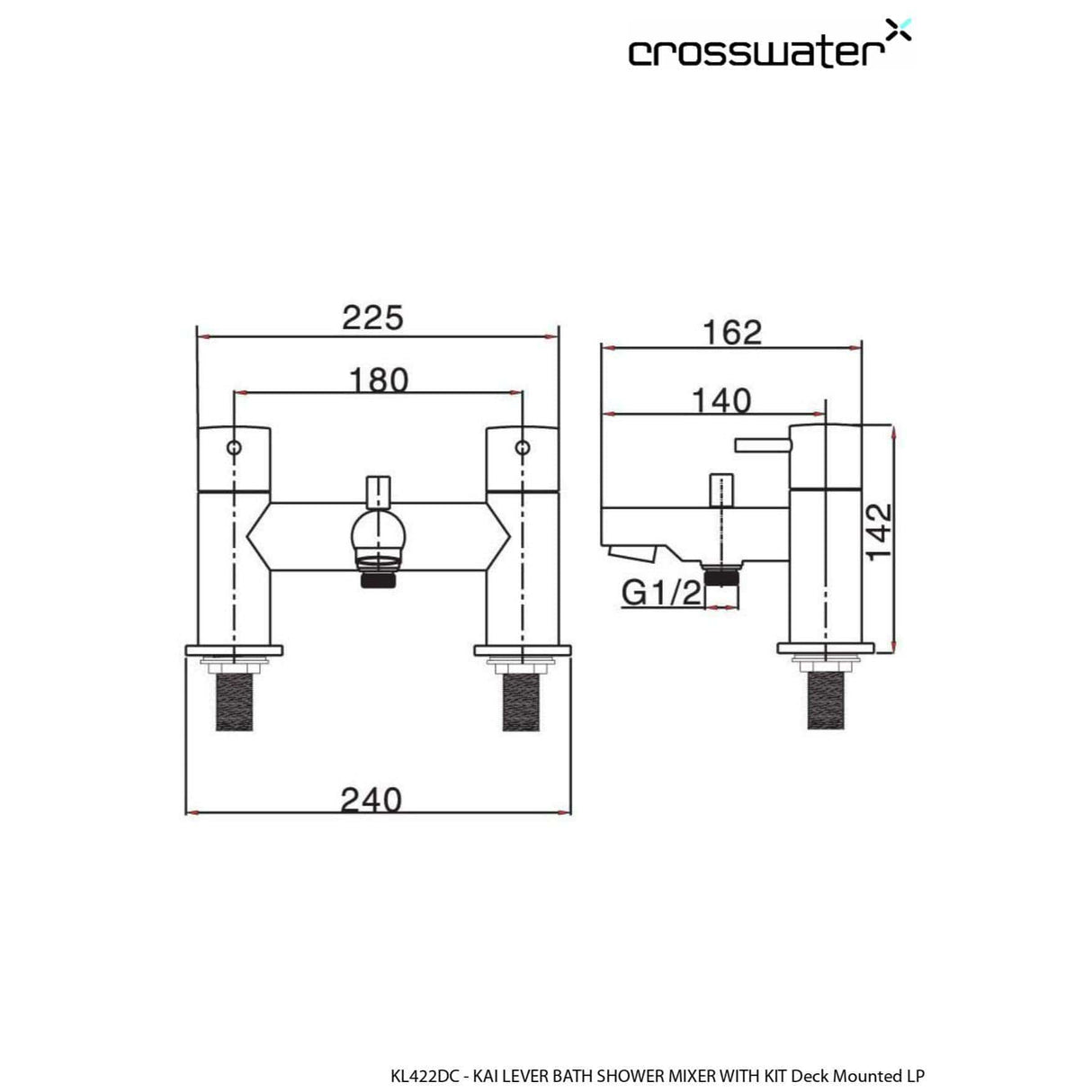 Crosswater Bath Shower Mixer Crosswater Kai Lever Bath Shower Mixer in Chrome