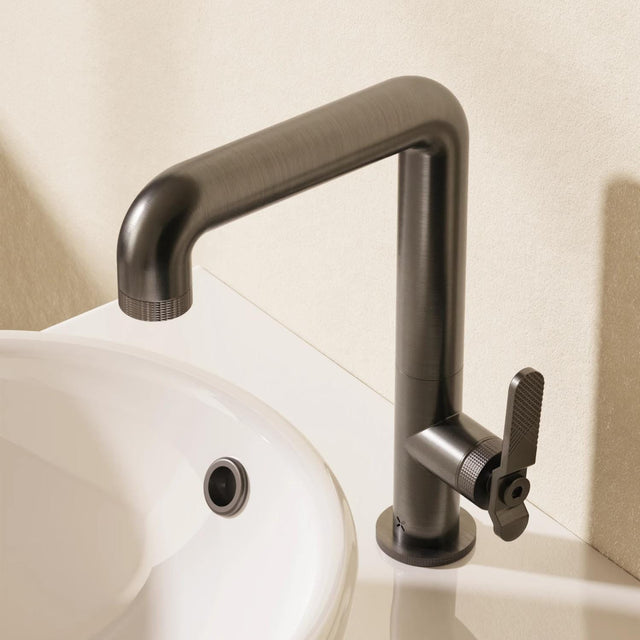 Crosswater Tall Basin Tap Brushed Black Chrome Crosswater Union Tall Mono Basin Mixer Tap