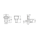 Imex Close Coupled Toilet Imex Wyndham Traditional Open Back Close Coupled Toilet with Soft Close Wooden Seat