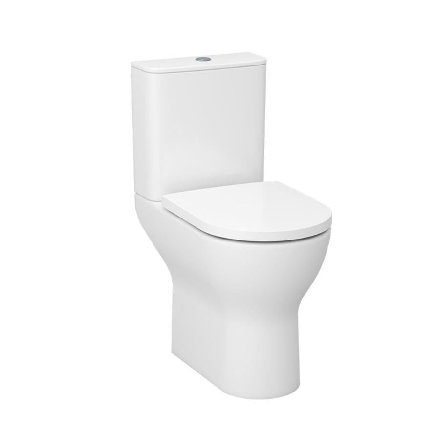 Imex Close Coupled Toilet Imex Ronda Rimless Comfort Height Open Back Close Coupled Toilet with Soft Close Seat