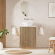 Crosswater Floor Standing Vanity Unit Modern Oak / Carrara Marble Effect Crosswater Limit 600mm Floorstanding Vanity Unit with Worktop