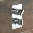 VADO Concealed Shower Valve Vado DX Notion 1 Outlet 2 Handle Vertical Thermostatic Shower Valve in High Shine Polished Chrome