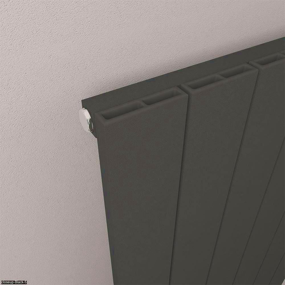 Eastbrook Panel Radiator Eastbrook Rosano Straight Horizontal Aluminium Radiator  in Matt Black
