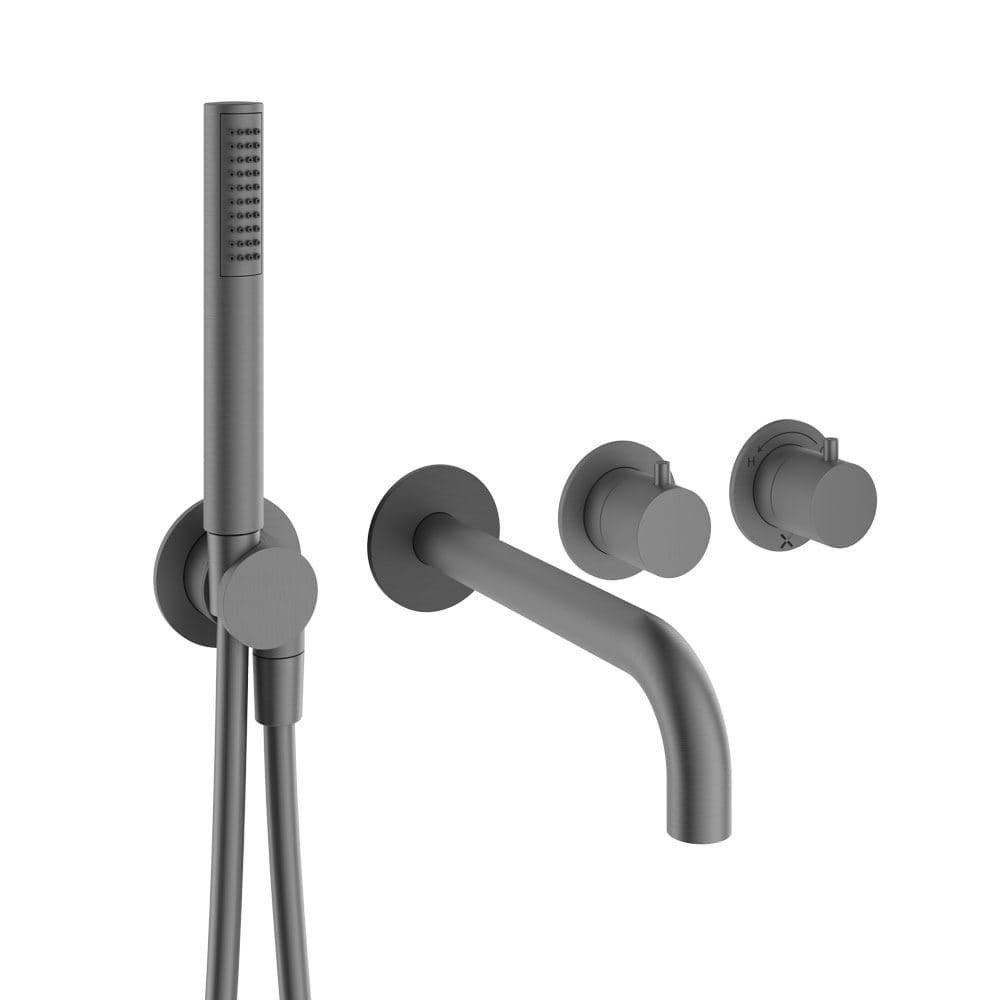 UK Bathroom Store Concealed Shower Set Slate Crosswater Module Shower Set 10 with Pencil Handset and Bath Spout