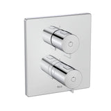 Roca Concealed Shower Set Roca T-500 Square Thermostatic Concealed Shower Valve with Shower Handset and Slide Rail Set