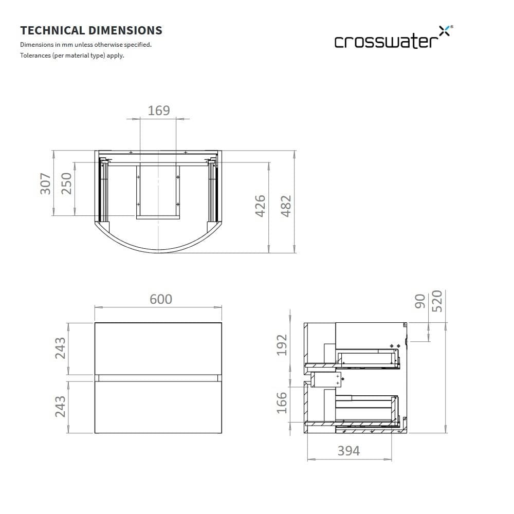 Crosswater Wall Mounted Vanity Unit Crosswater Svelte Wall Hung Vanity Unit with Basin