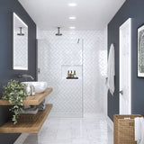 Merlyn Wetroom Panel Brushed Gun Metal / 300mm Merlyn 8mm Wet Room Glass Panel
