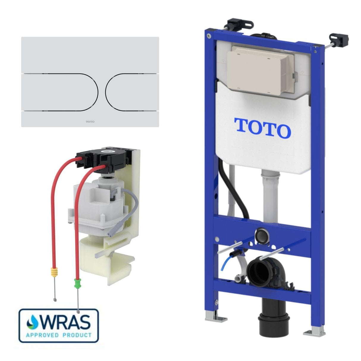 Toto Wall Hung WC Frame Matte White / Auto Flush Toto Washlet Wall Mounted Frame and Cistern with Auto Flush Capability and Flush Plate