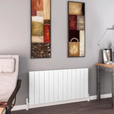 Eastbrook Panel Radiator 600 x 1230 / Dual Fuel Eastbrook Charlton Horizontal Aluminium Designer Radiator in Matt White