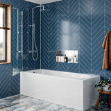 Crosswater Bath Screen Crosswater Clear 6 Double Panel Hinged Bath Screen