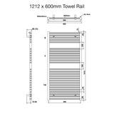 Tissino Ladder Rails Tissino Hugo2 Designer Towel Radiator in Mount Blanc