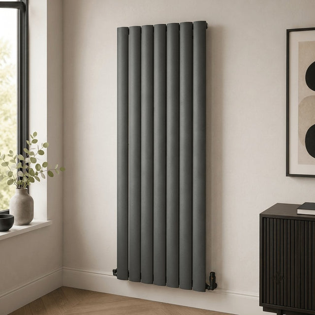 Aquarius Bathrooms Column Radiator 1800 x660mm / Anthracite Aquarius Wave Verical Panel Radiator