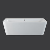 Imex Back to Wall Freestanding Baths Imex Ravine Back to Wall Freestanding Bath - 1700 x 810mm in White Gloss