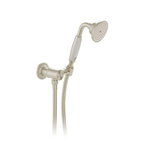 Vado Shower Handset Brushed Nickel Booth & Co. Axbridge Single Function Shower Handset with Hose, and Intergrated Outlet and Bracket