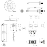 UK Bathroom Store Concealed Shower Set Crosswater Module Shower Set 2 with Riser Rail Kit and Overhead Shower