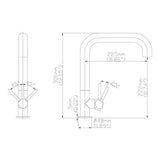 Crosswater Kitchen Tap Crosswater Tube Kitchen Sink Mixer Tap with Swivel Spout in Brushed Stainless Steel Effect
