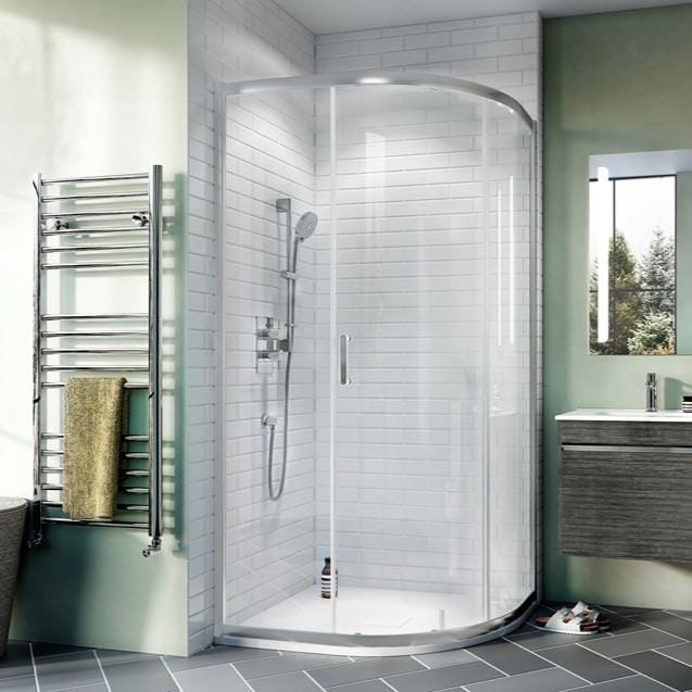 Crosswater Quadrant Shower Enclosure Crosswater Kai 6 Quadrant Single Door Shower Enclosure 900 x 900mm - Silver
