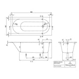 Villeroy and Boch Single Ended Bath Villeroy & Boch Oberon Quaryl Bath Tub