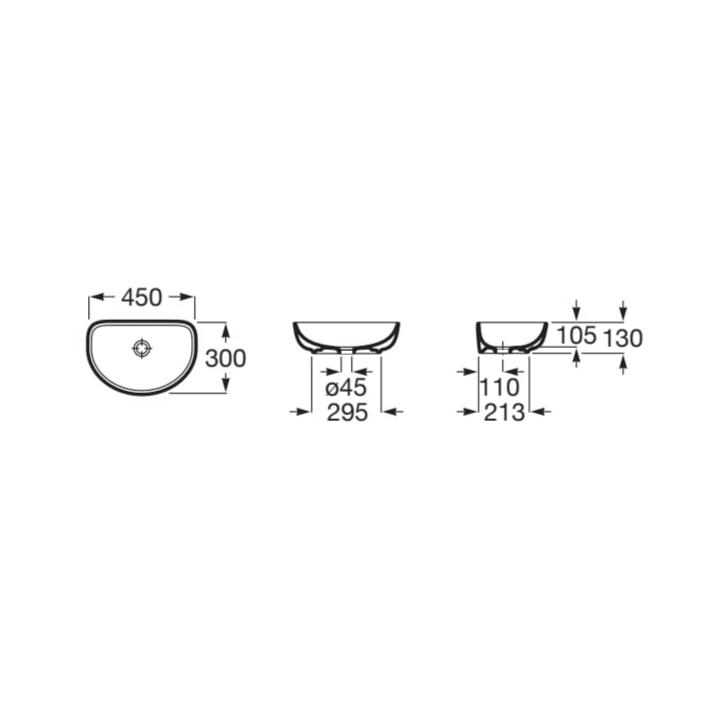 Roca Countertop Basin Roca Optica Arc Shaped Countertop Basin