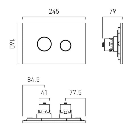 Vado Flush Plate Booth & Co. Axbridge Round Button Flush Plate