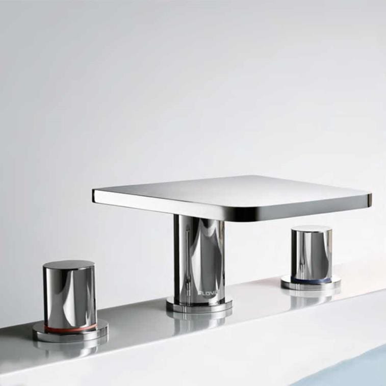 Flova 3 Tap Hole Bath Set Flova Annecy 3 Hole Deck Mounted Bath Mixer Tap in Diamond Chrome