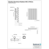 Eastbrook Panel Radiator Eastbrook Charlton Horizontal Aluminium Designer Radiator in Matt Anthracite