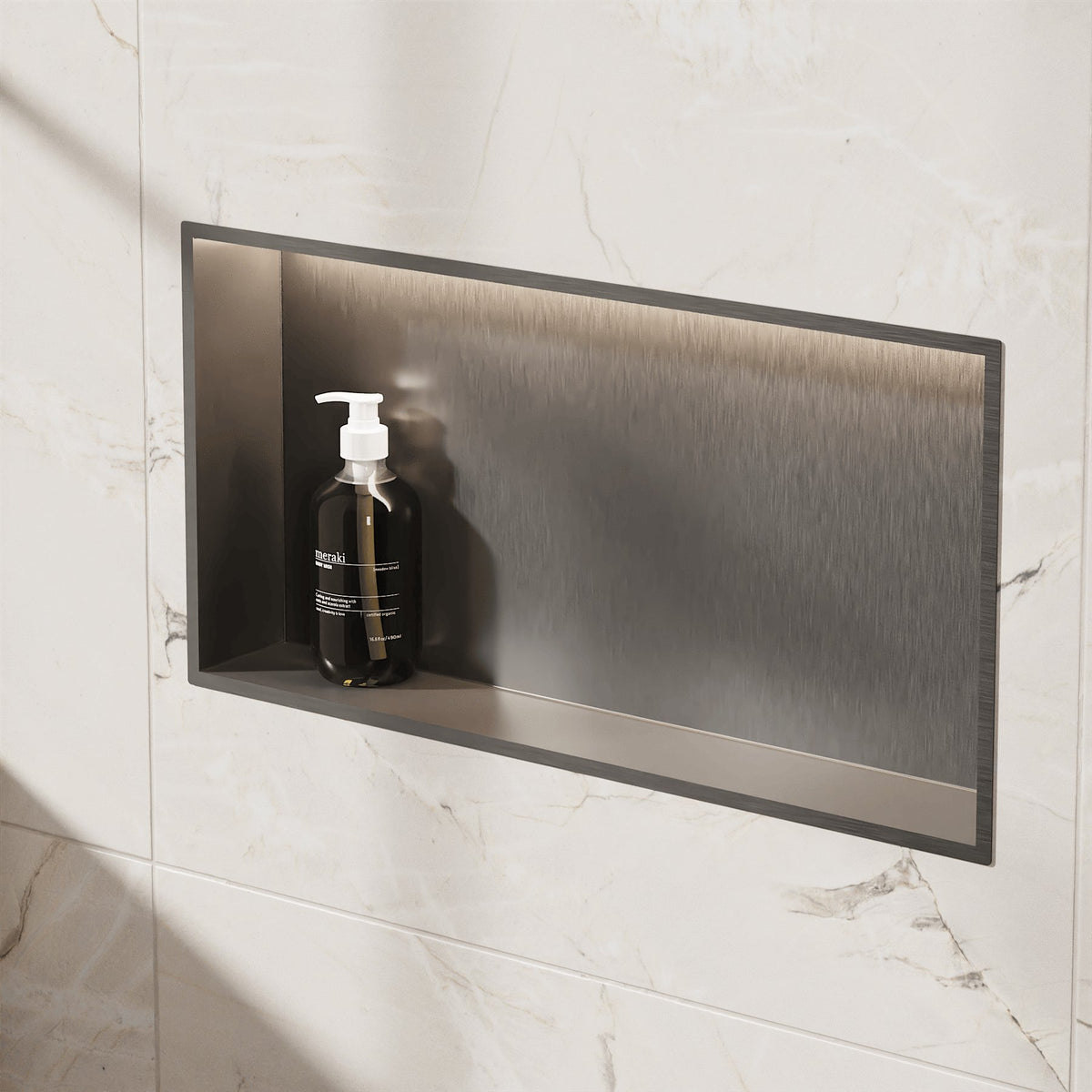 Crosswater Rectangular Shower Niche with LED Lights 610 x 305 x 120mm ...