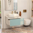 Imex Wall Mounted Vanity Unit Duck Egg Blue Imex Essence Wall Mounted 800mm Single Drawer Vanity Unit with Worktop and  1 Tap Hole Basin