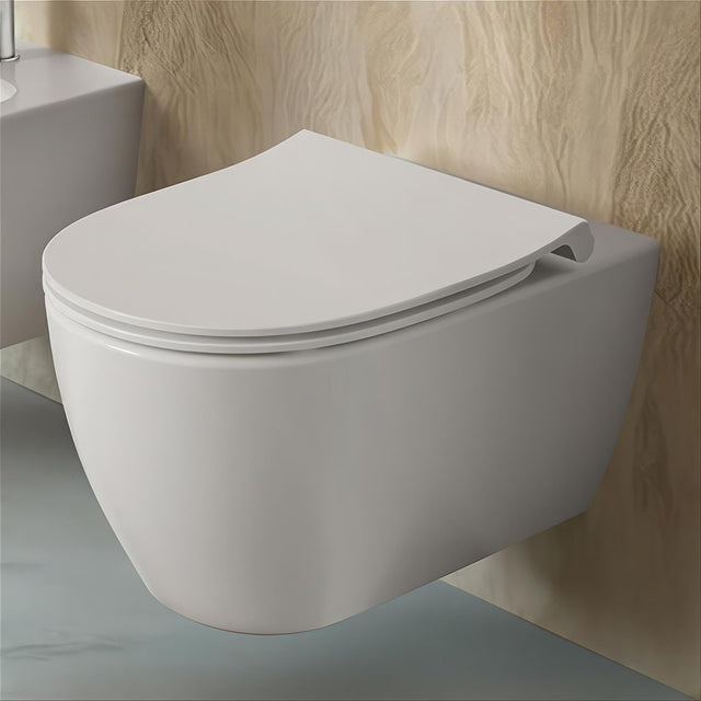 Ideal Standard Wall Hung Toilet Sandwich Ideal Standard i.life O Wall Hung Rimless Toilet with HydroTwist Flush and Soft Close Seat