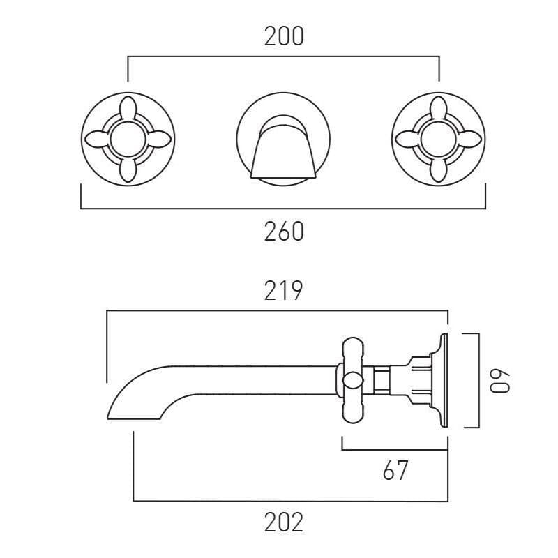 Vado Wall Mounted Basin Tap Booth & Co. Axbridge Wall Mounted Basin Mixer Tap