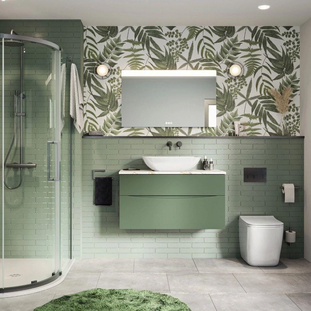 Crosswater Wall Mounted Vanity Unit Crosswater Glide II Wall Mounted Two Drawer Vanity Unit with Worktop