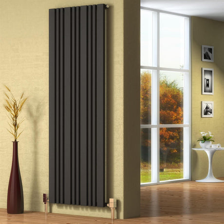 Reiner Flat Panel Radiator 1800 x 456mm / Anthracite Reina Bonera Vertical Flat Panel Central Heating Radiator