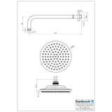 Eastbrook Fixed Shower Head Eastbrook Traditional 8" (200mm) Shower Rose Head and Arm in Chrome