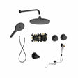 Roca Concealed Shower Set Matt Black Roca T-Multi Thermostatic Concealed Shower Valve with Rainshower Head, Shower Handset and Overflow Bath Filler