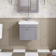 Aquarius Bathrooms Wall Mounted Vanity Unit Grey / 1 Aquarius Leighton 500mm Wall Mounted One Drawer Vanity Unit with Basin