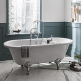 Burlington Roll Top and Slipper Freestanding Bath Burlington Windsor Double Ended Traditional Freestanding Roll Top Bath with Chrome Feet  - 1500 x 750mm