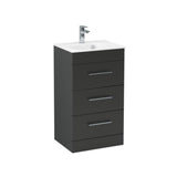 Imex Floor Standing Vanity Unit Imex Croma Floor Standing Three Door 500mm Vanity Unit with 1 Tap Hole Basin