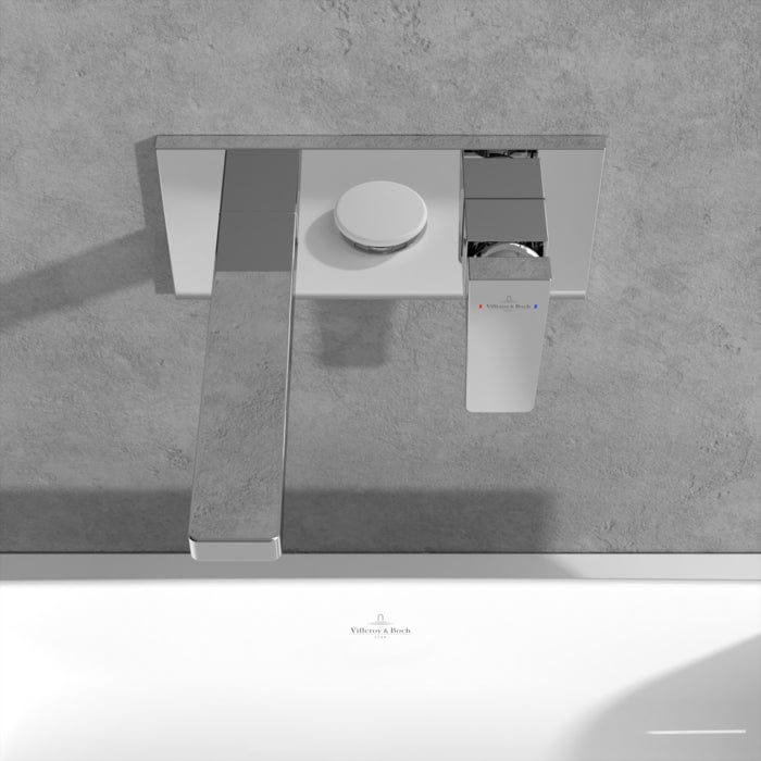 Villeroy & Boch Wall Mounted Basin Tap Villeroy & Boch Architectura Single Lever Basin Mixer Tap with Push Open Waste