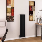 Eastbrook Panel Radiator 1200 x 280 / Central Heating Eastbrook Charlton Vertical Aluminium Designer Radiator in Matt Black