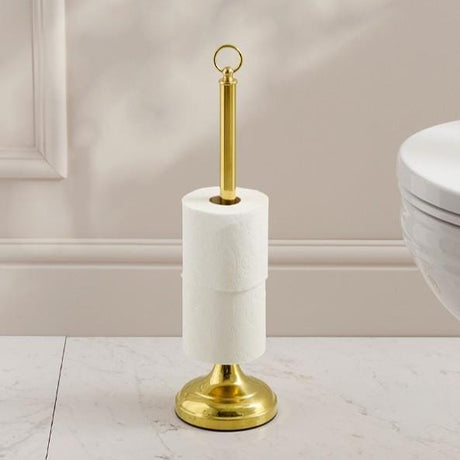 Miller Toilet Roll Holder Polished Brass Miller Signature Freestanding Traditional Spare Toilet Roll Holder