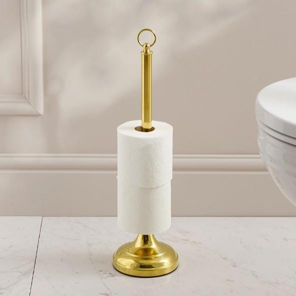 Miller Toilet Roll Holder Polished Brass Miller Signature Freestanding Traditional Spare Toilet Roll Holder