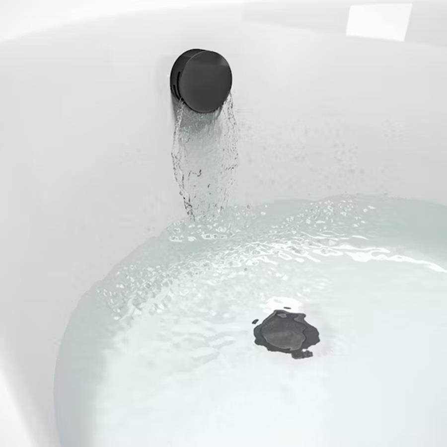 Aquarius Bath Waste Matt Black Aquarius FT Overflow Bath Filler and Easy Clean Waste